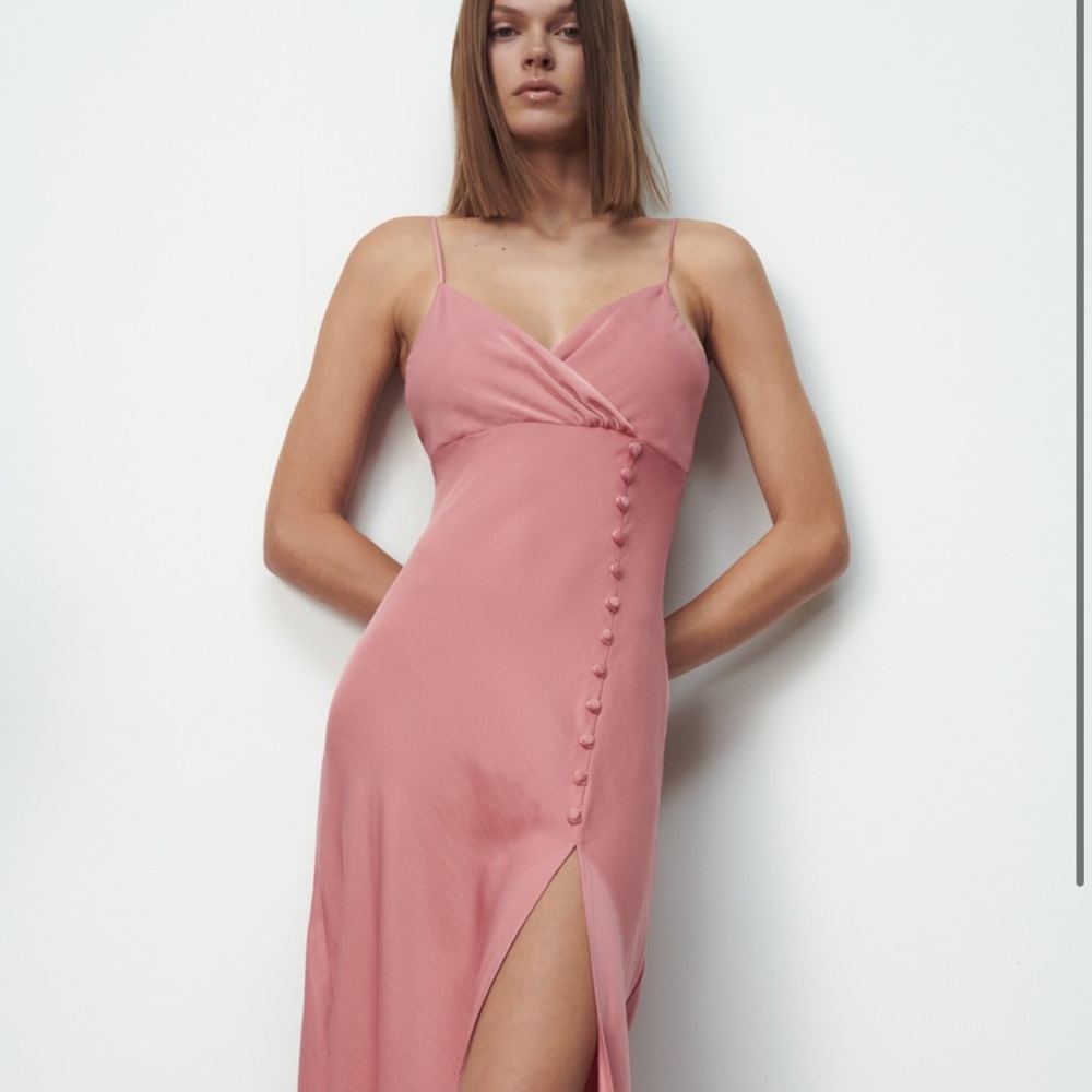 Satin Midi Slip Dress